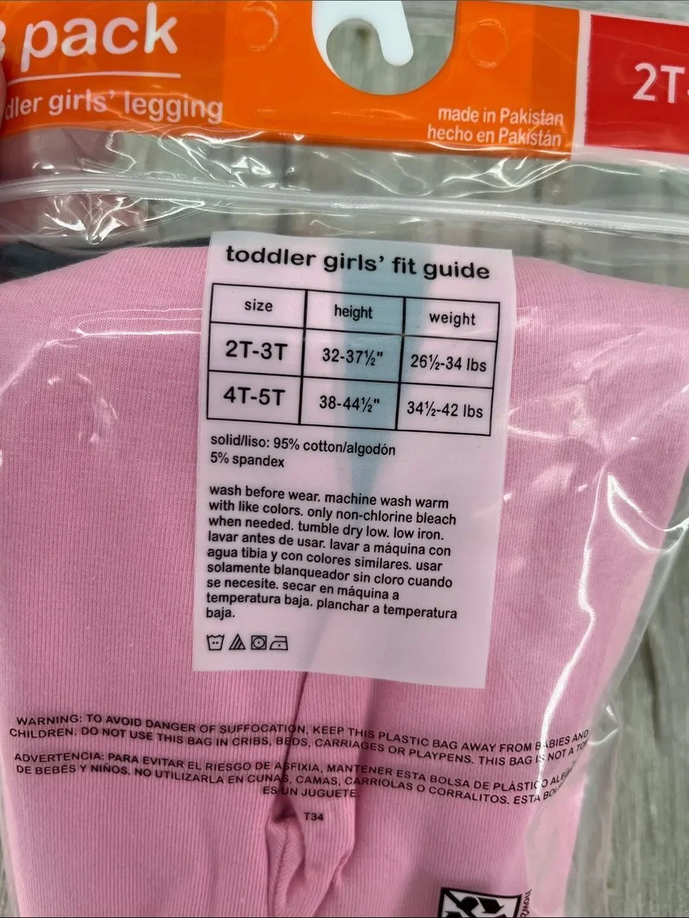 Toddler Girl's Full-Length Knit Leggings Pants 2, 3-Packs Size 2T-3T